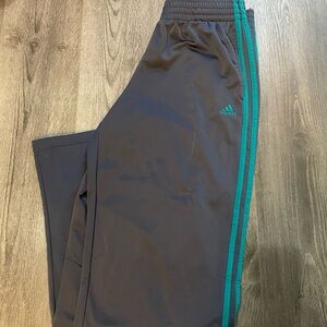 Adidas Charcoal Pants with Turquoise Accents